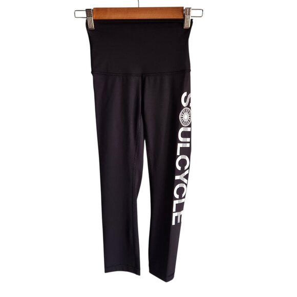 Lululemon Pants Black Women's 2 Soul Cycle Leggings Cropped 22" Inseam XS - Picture 1 of 10
